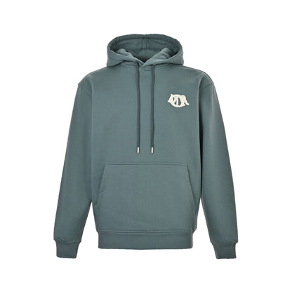 Tricolor embroidered patchwork hooded sweatshirt