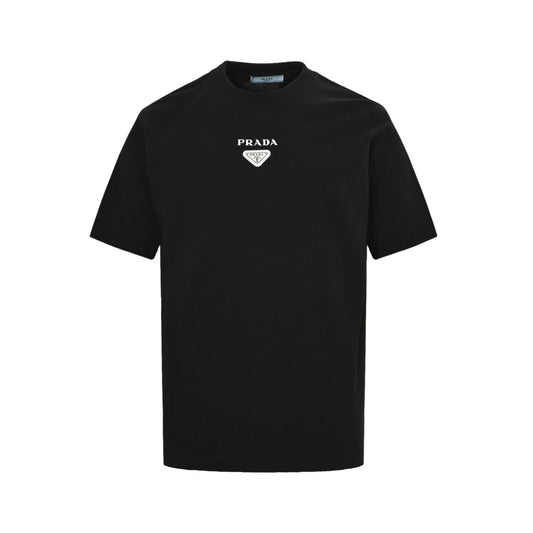 25 Short sleeves with triangle logo and letter print on the neckline