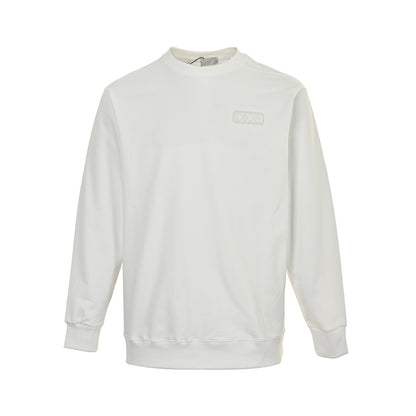 25Fw embroidered block letter round neck sweatshirt