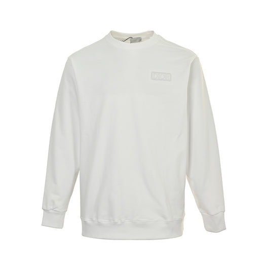 25Fw embroidered block letter round neck sweatshirt