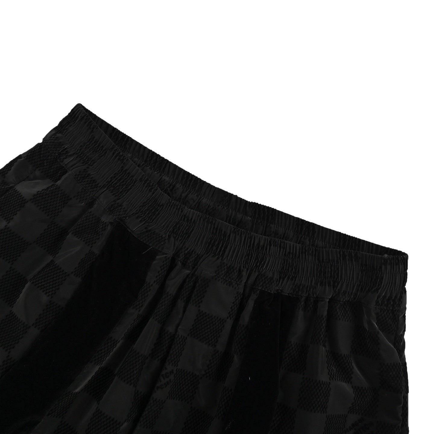 Flocked checkerboard trousers set