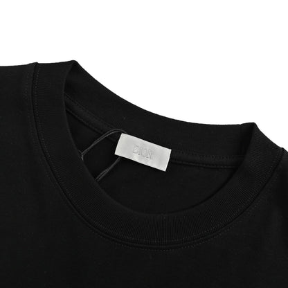 Presbyopic appliqué embroidered letter short sleeves