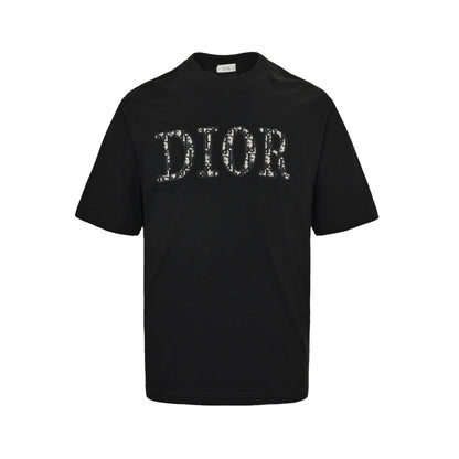 Presbyopic appliqué embroidered letter short sleeves