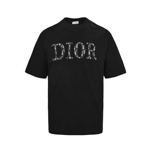 Presbyopic appliqué embroidered letter short sleeves