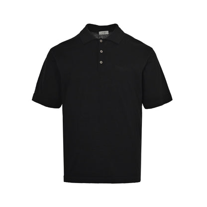 25ss Signature lettering embroidered knitted polo short sleeve