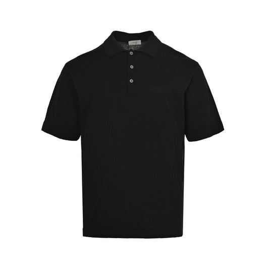 25ss Signature lettering embroidered knitted polo short sleeve