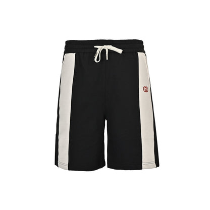 G 25 Splicing embroidered letter shorts