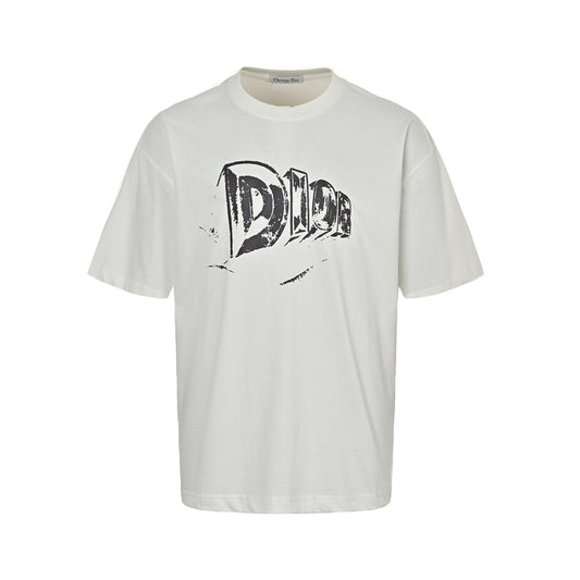 25ss Hand-painted letter print short sleeves