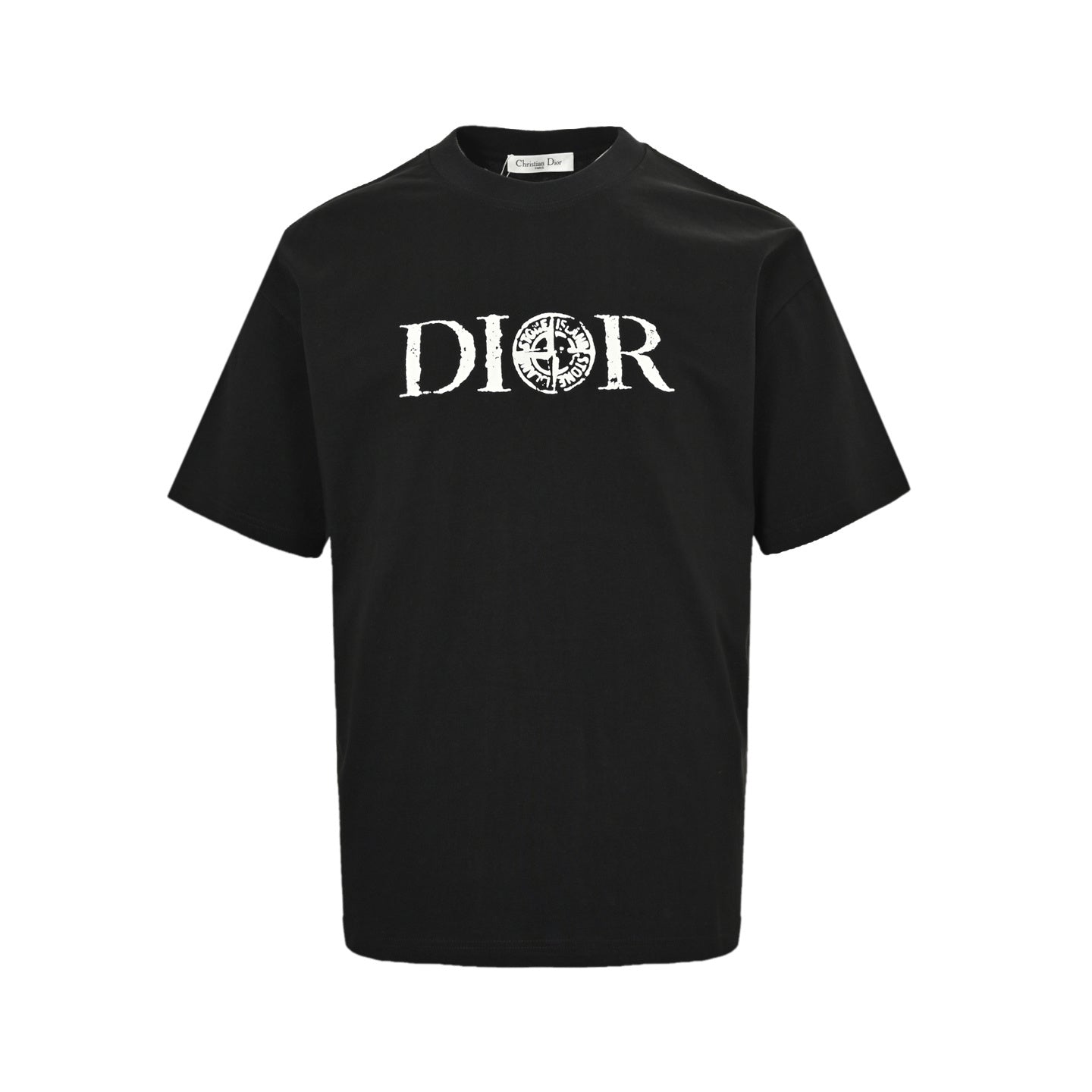 25ss Joint mottled letter logo print short-sleeved shirt