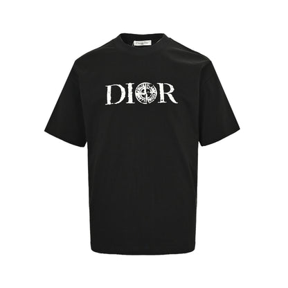 25ss Joint mottled letter logo print short-sleeved shirt