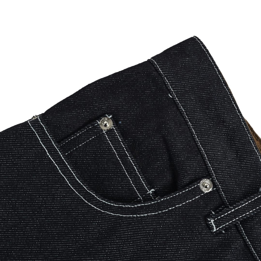 Series embroidered denim trousers