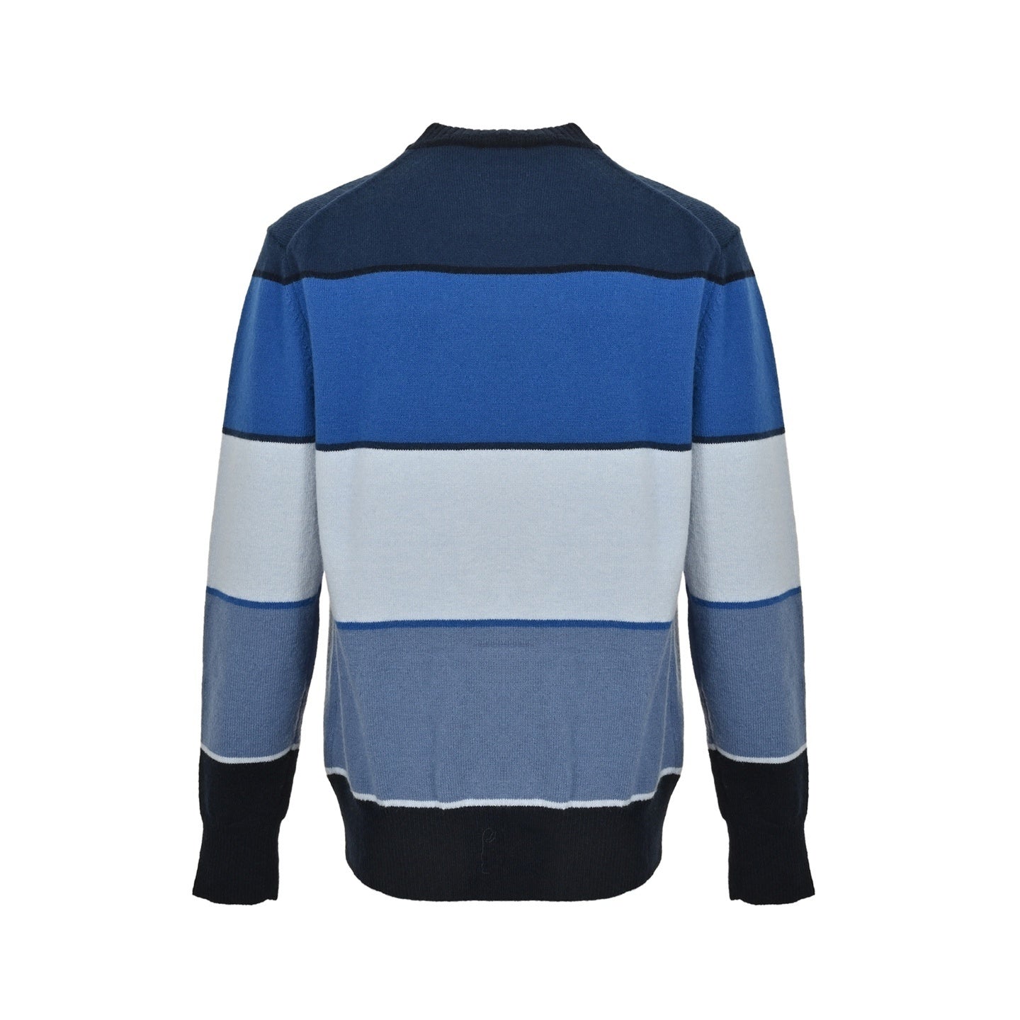 25Fw 25Fw Blue Gradient Stripe Patch Crew Neck Sweater