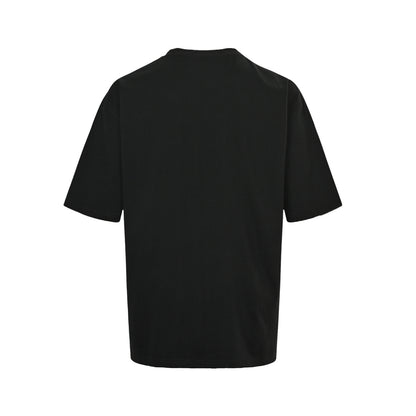 25Fw short-sleeved shirt with letter print on the hem
