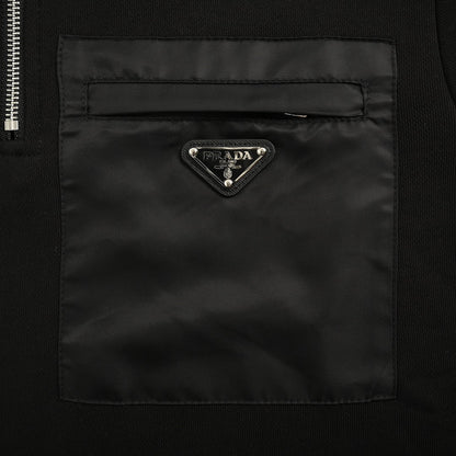 Half-zip lapel sweatshirt with pocket badge triangle logo