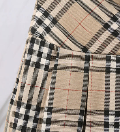 25ss Classic plaid short skirt summer pleated skirt