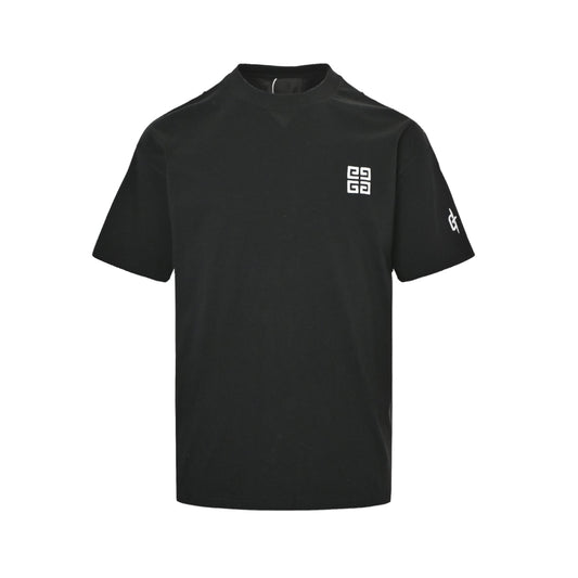 25ss front and back grid letter logo embroidered short sleeved shirt