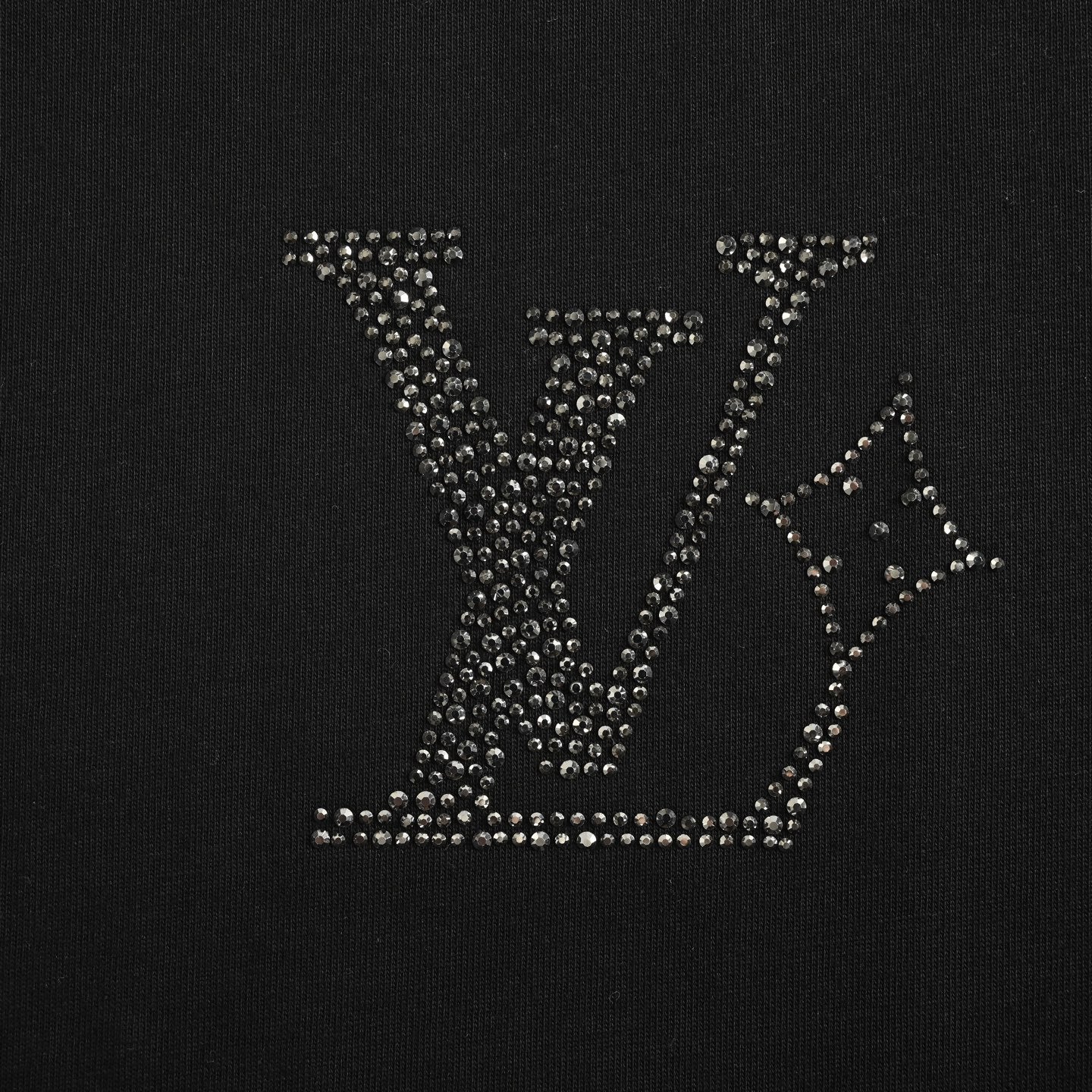 25ss front and back letter logo rhinestone short sleeved shirt