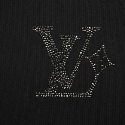 25ss front and back letter logo rhinestone short sleeved shirt
