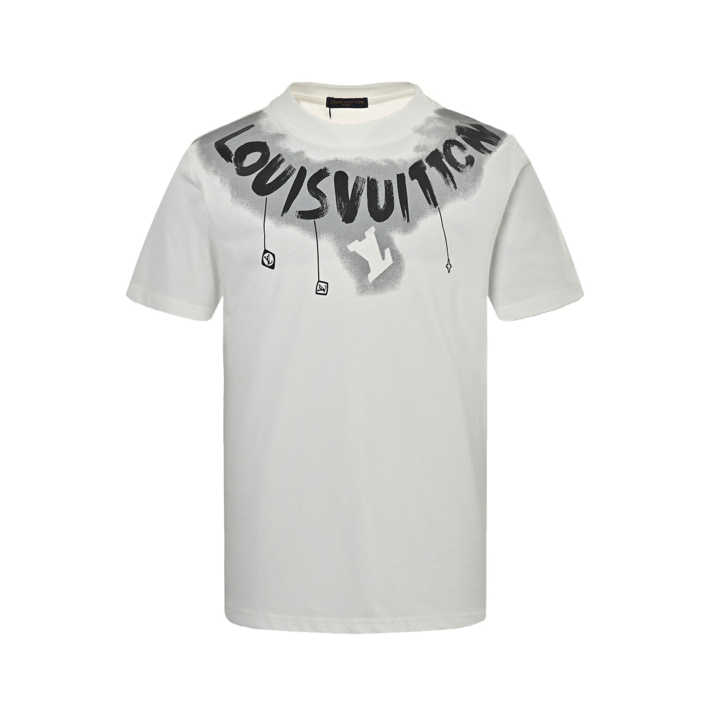 25ss Neckline graffiti letter print short sleeves