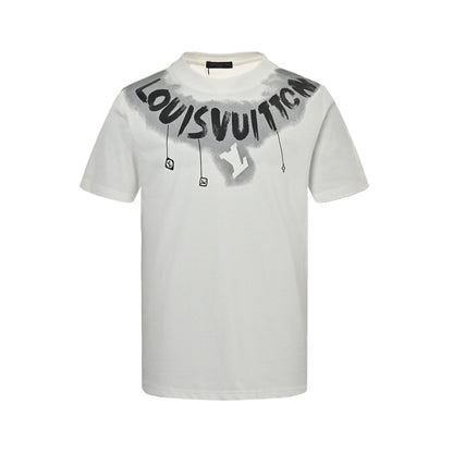 25ss Neckline graffiti letter print short sleeves