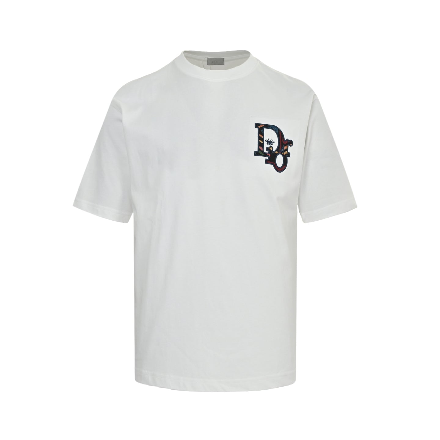 25ss Flower painted embroidered letter short sleeved shirt