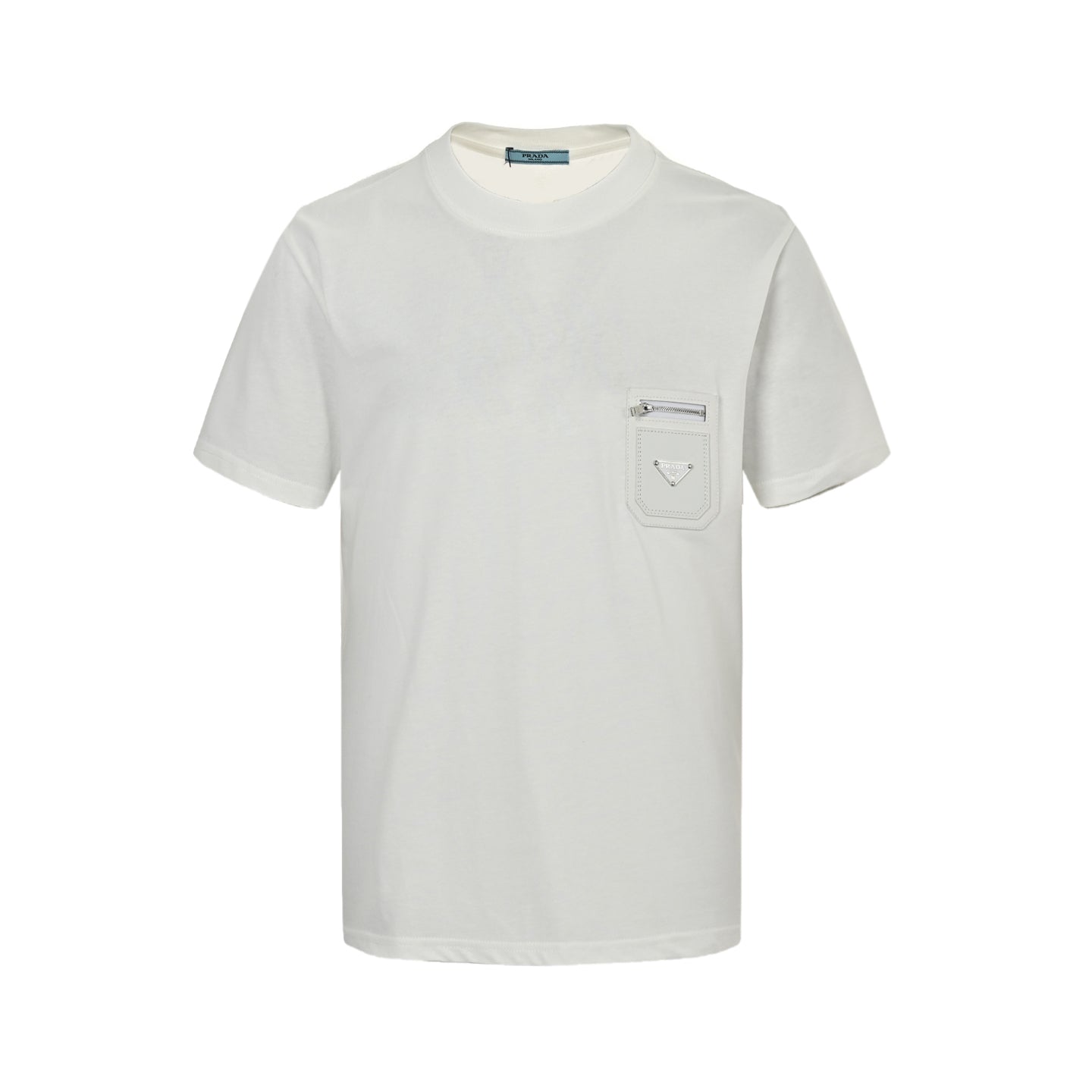 25ss Triangle leather patch pocket short sleeves