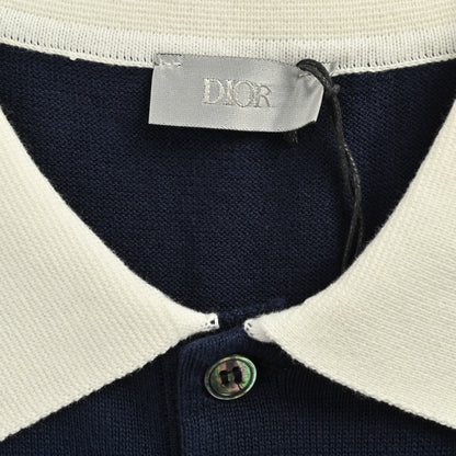 25ss Lily of the Valley Embroidery Knitted Polo Short Sleeve