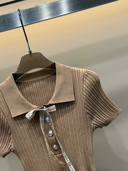 25 Early Autumn Slim Short Sleeve Dress