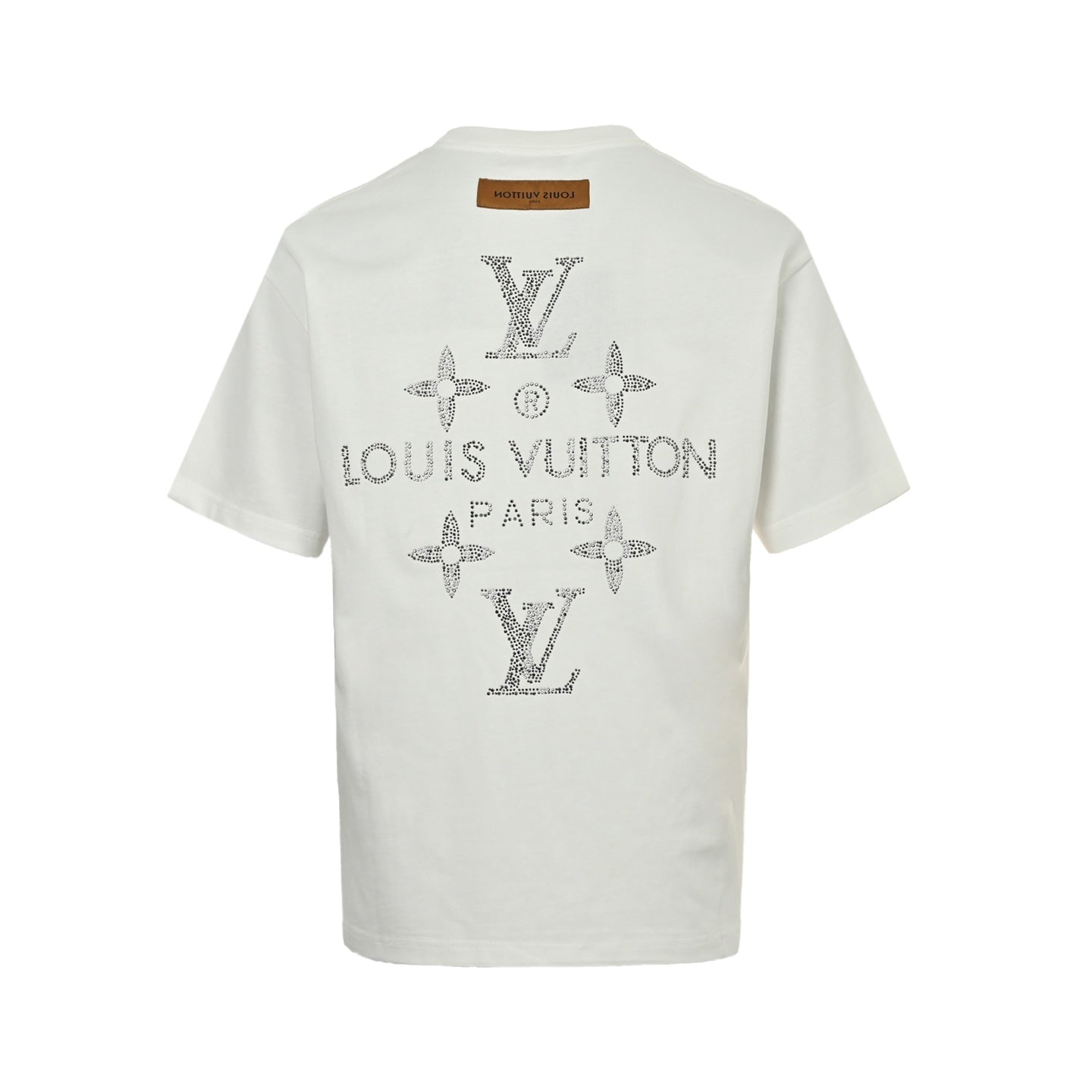 25ss front and back letter logo rhinestone short sleeved shirt