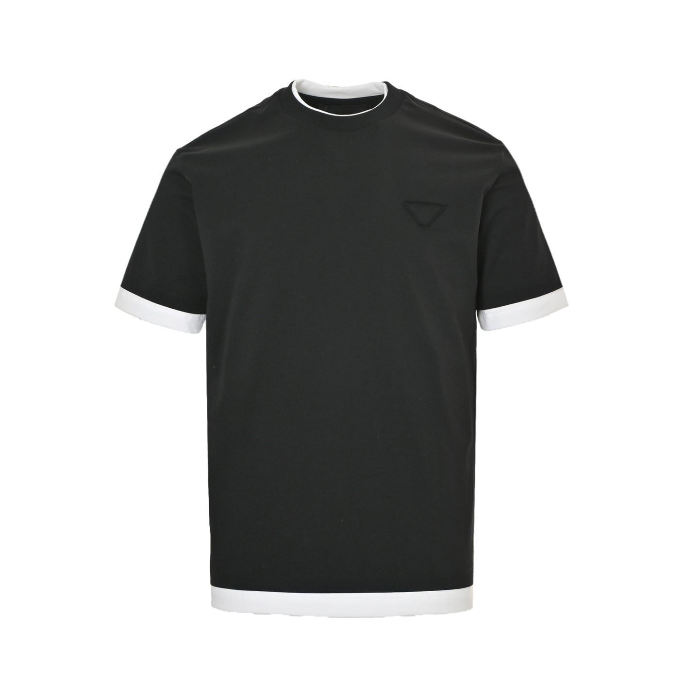 25ss fake two-piece spliced short sleeved shirt