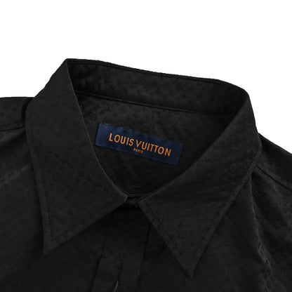 Jacquard shirt with dark pattern and monogram print