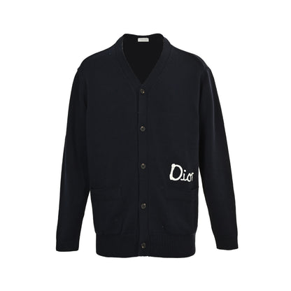 25Fw letter embroidered cardigan sweater