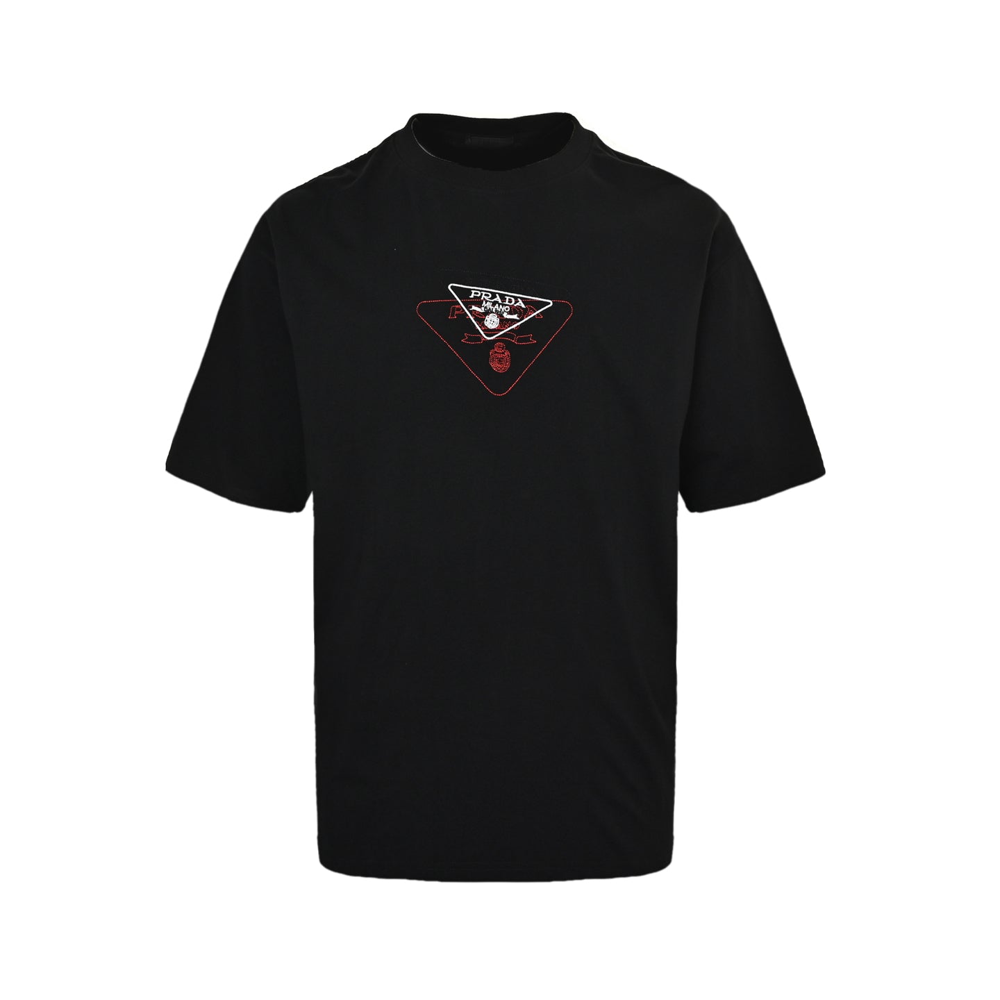 25ss Overlapping embroidered triangle logo short sleeves