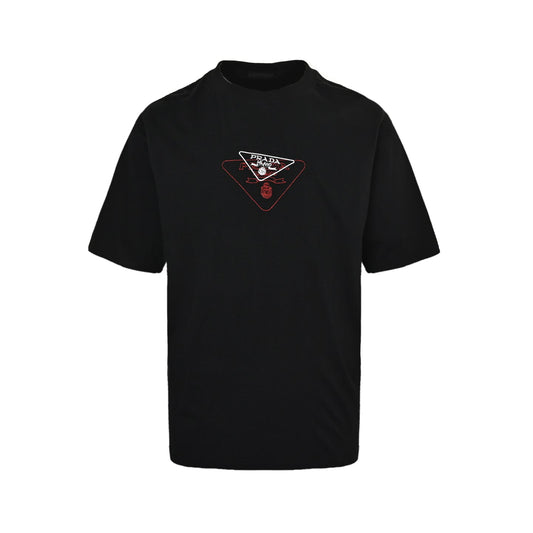 25ss Overlapping embroidered triangle logo short sleeves