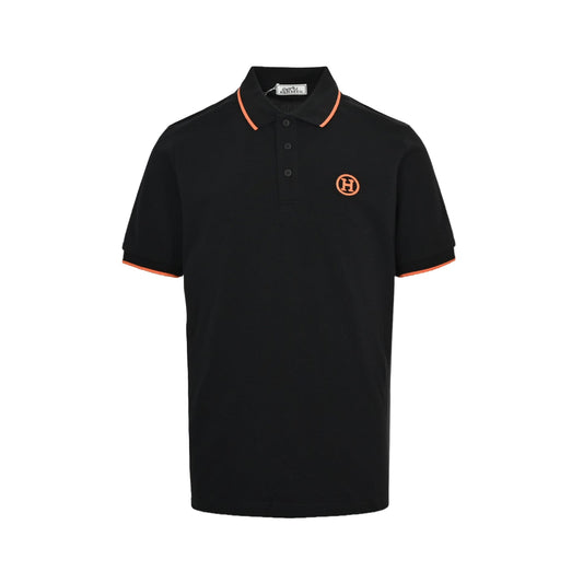 25ss orange circle logo embroidered Polo short sleeved shirt