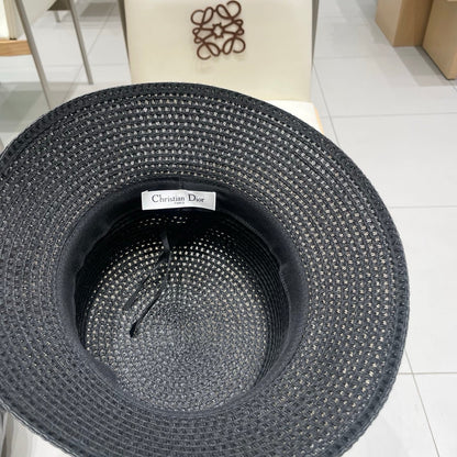 BUCKET HAT 57 CM IN BLACK RAFFIA 653741