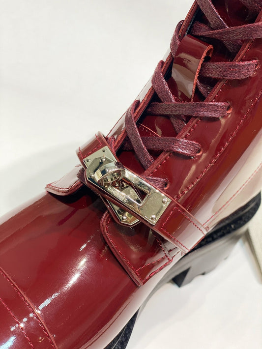 Funk Ankle Boot Red Shiny Cowhide 348024