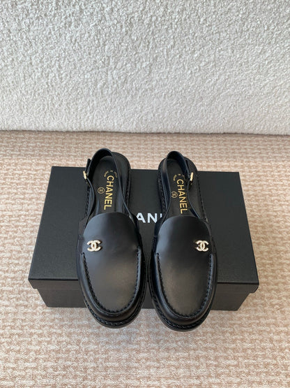 25S Slingback Loafer Black Calfskin