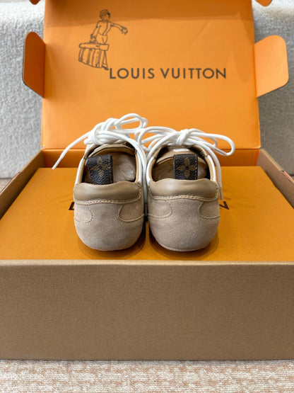 Sneakerina Light Brown White Suede Calfskin 298826