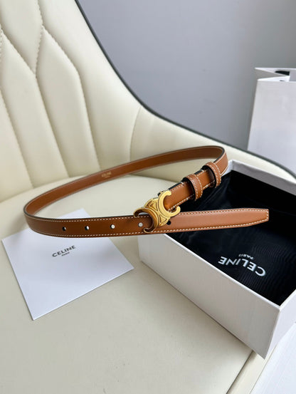 Gold Buckle 18mm Belt Brown Cowhide 179730