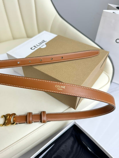 Gold Buckle 18mm Belt Brown Cowhide 179730