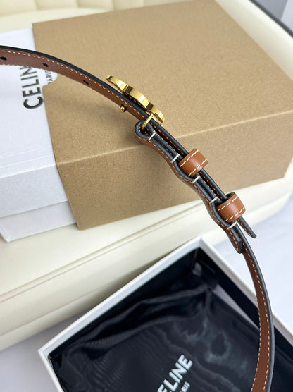 Gold Buckle 18mm Belt Brown Cowhide 179730