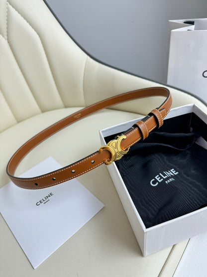 Gold Buckle 18mm Belt Brown Cowhide 179730