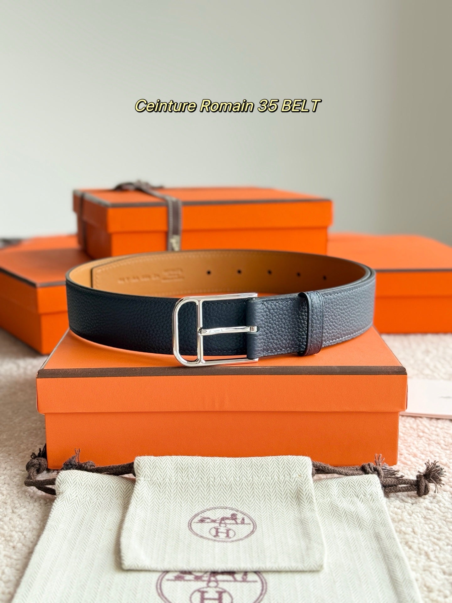 35mm Romain Belt Midnight Blue Leather 188399