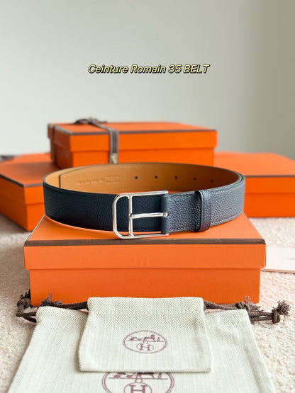 35mm Romain Belt Midnight Blue Leather 188399