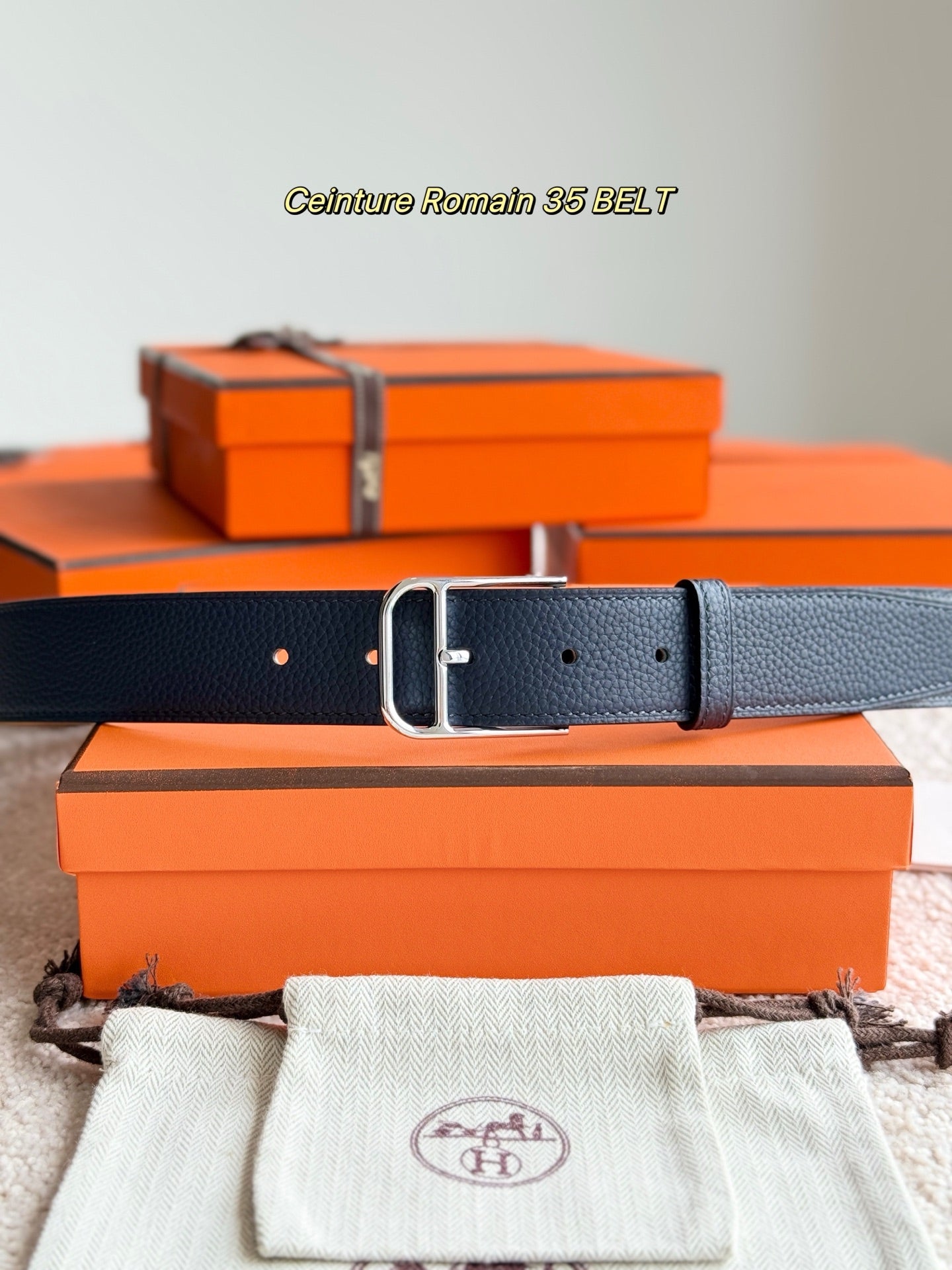 35mm Romain Belt Midnight Blue Leather 188399