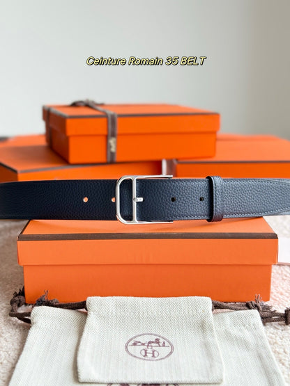 35mm Romain Belt Midnight Blue Leather 188399