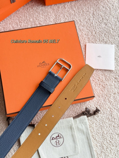 35mm Romain Belt Midnight Blue Leather 188399