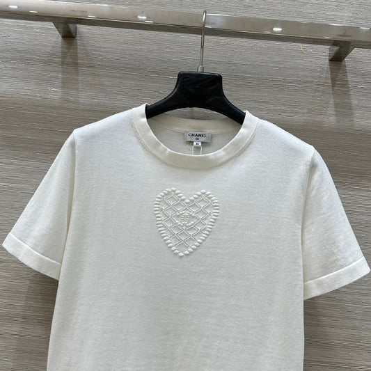 25 new products, love double C knitted short-sleeved top
