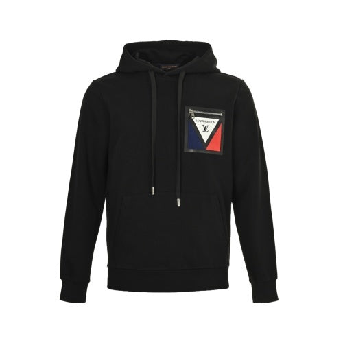 25Fw zippered faux pocket hooded sweatshirt